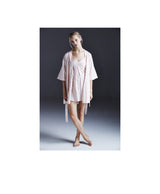 wht shadow stripe short kimono