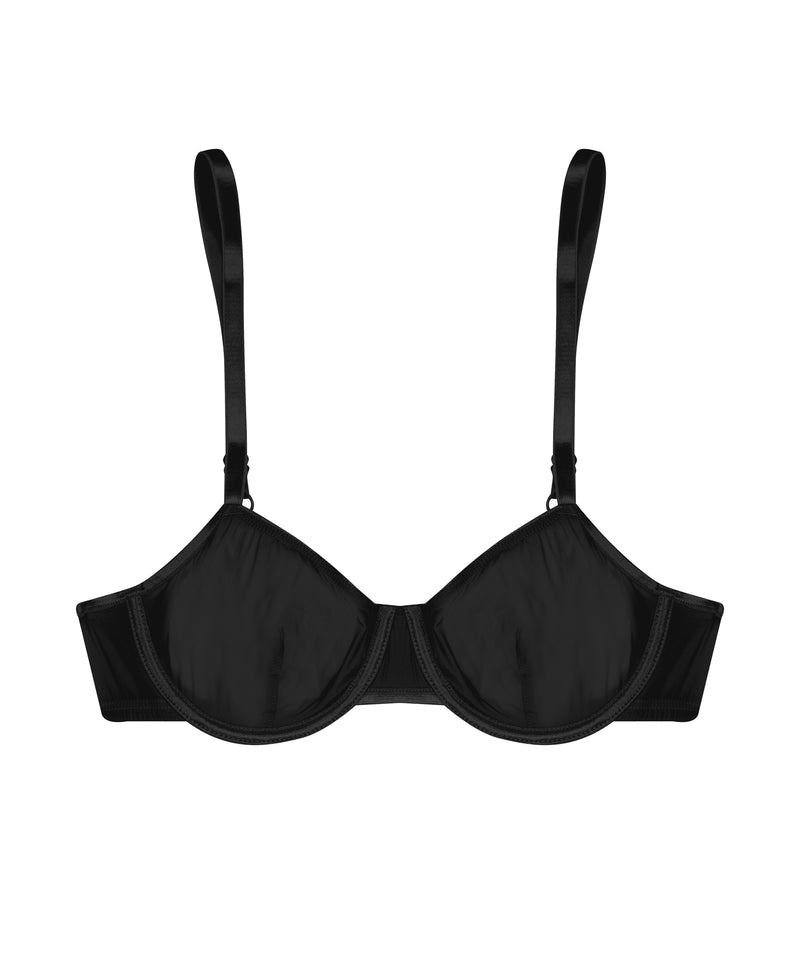 blk sheer tactel underwire bra