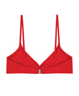 red crossover bikini top