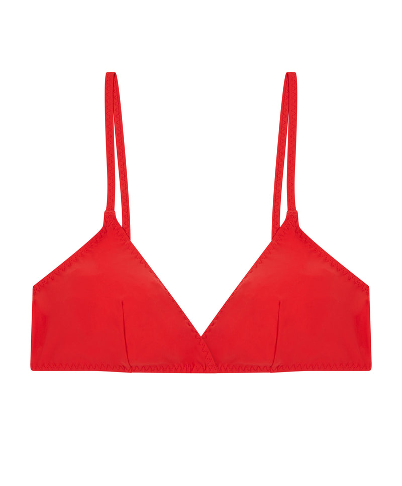 red crossover bikini top