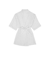 wht shadow stripe short kimono