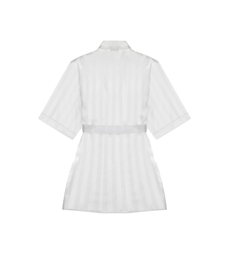 wht shadow stripe short kimono